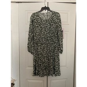 Green and White Dress